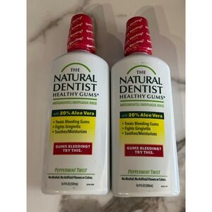 2pk The Natural Dentist Healthy Gums Mouthwash Peppermint Twist 16.9oz Aloe Vera
